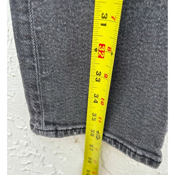 Levis Womens Wedgie Straight Cut Tattered Jeans Acid Black Size 28 - Picture 2 of 13
